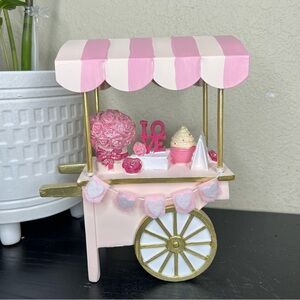 NEW Pink Valentines Day Flower and Desserts Cart Decoration